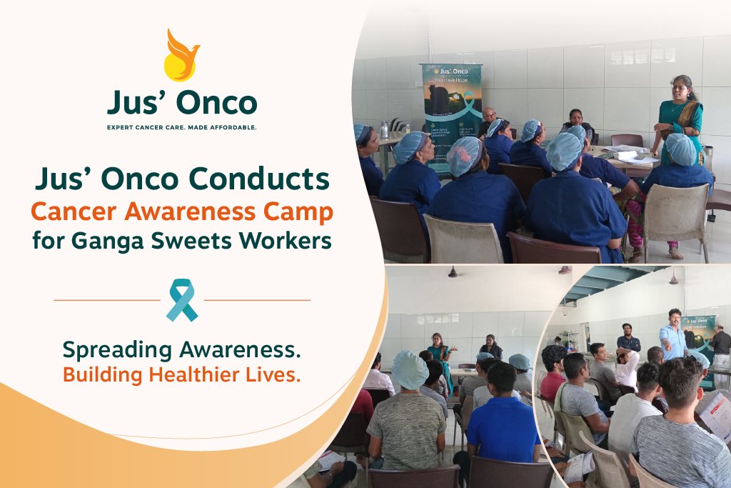 Jus’ Onco Conducts Cancer Awareness Camp for Ganga Sweets Workers
